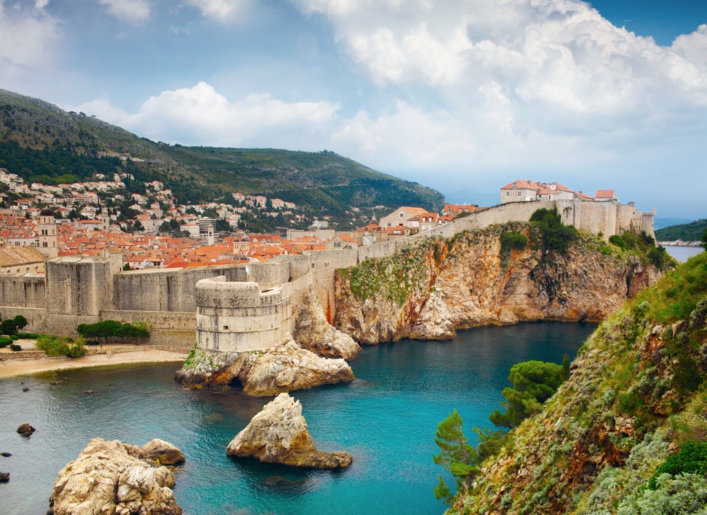 The famous city walls of Dubrovnik, Croatia